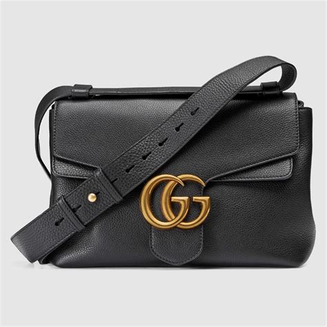 Gucci GG Marmont Shoulder Bag 401173 Black Leather 